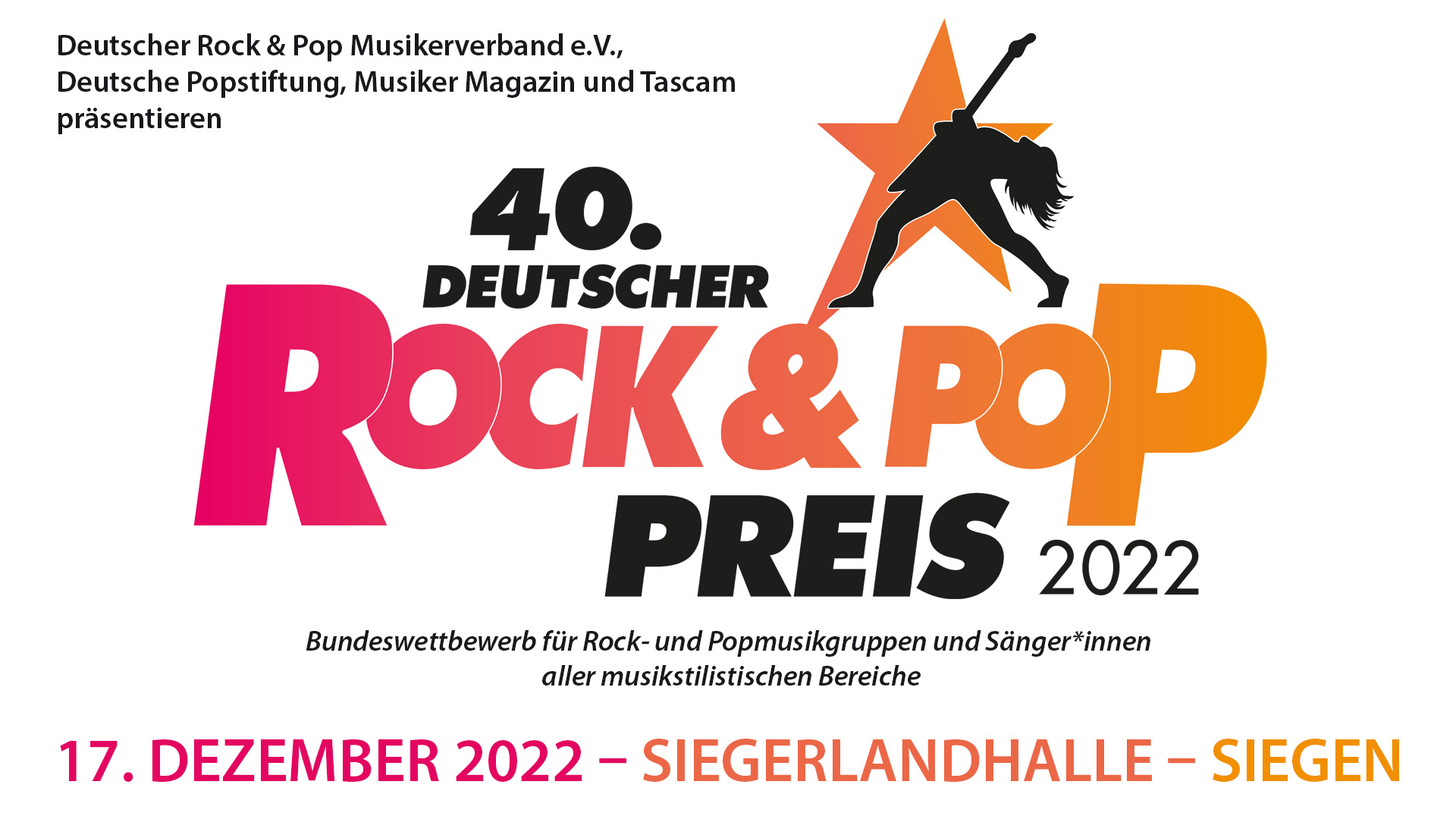 40. Deutscher Rock und Pop Preis 2022